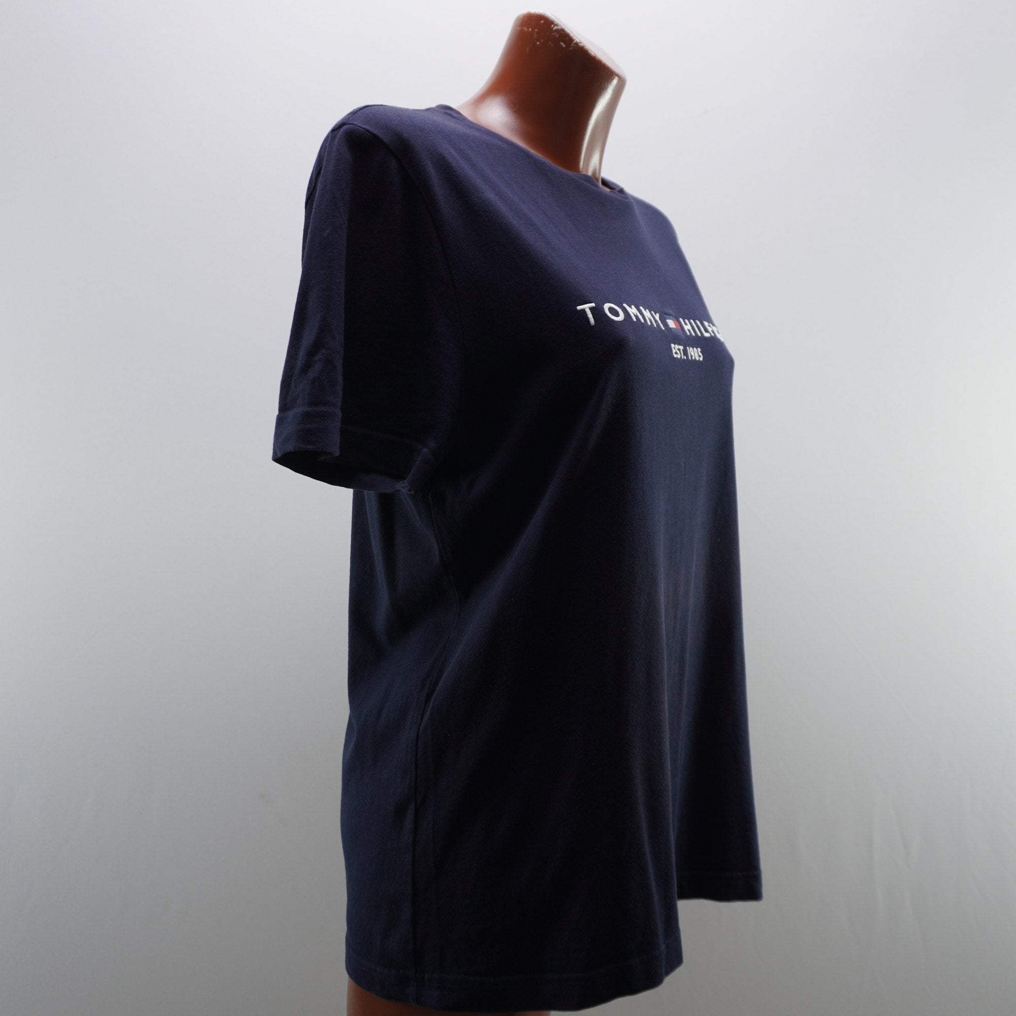 Camiseta de Manga Corta Tommy Hilfiger para Mujer Usada - Azul Marino, L