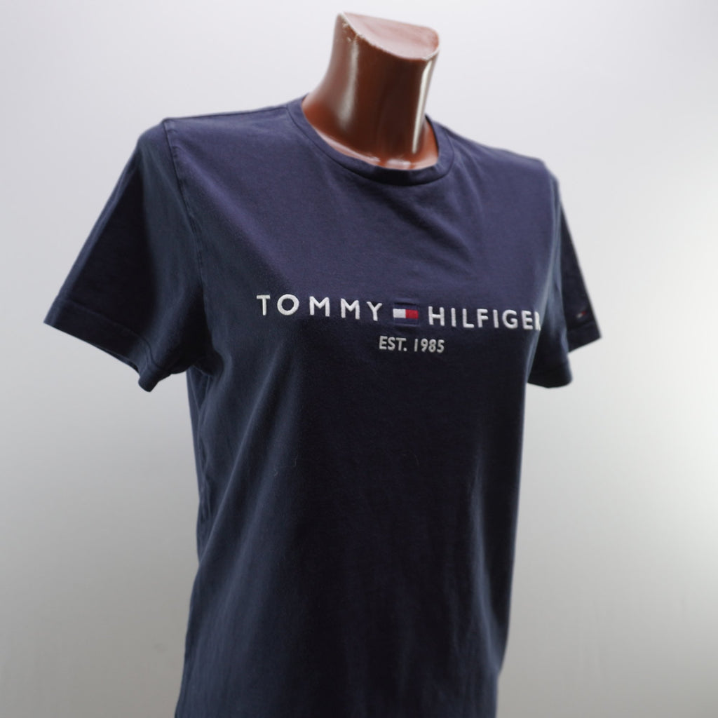 Camiseta de Manga Corta Tommy Hilfiger para Mujer - Azul Marino, M (Usada, Muy Buen Estado)