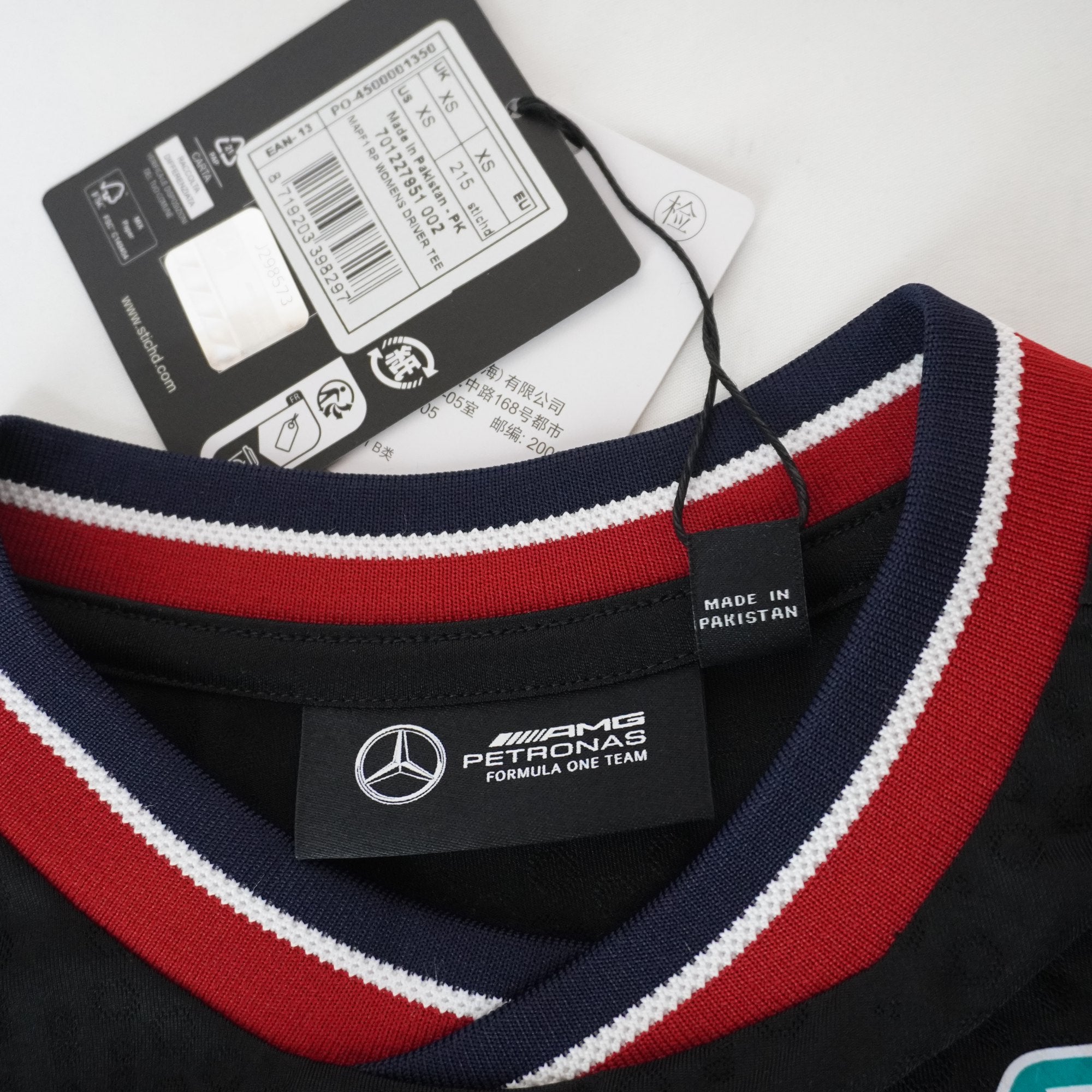 Camiseta de Manga Corta Mercedes para Hombre Usada - Negro, XS