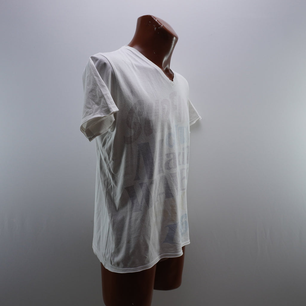 Camiseta Springfield para Hombre Usada - Blanca, Pequeño (S)