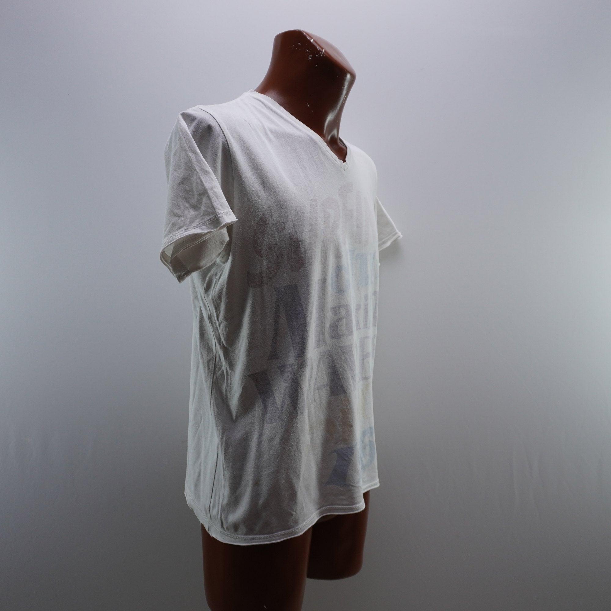 Camiseta Springfield para Hombre Usada - Blanca, Pequeño (S)