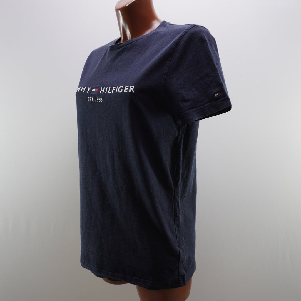 Camiseta de Manga Corta Tommy Hilfiger para Mujer - Azul Marino, M (Usada, Muy Buen Estado)