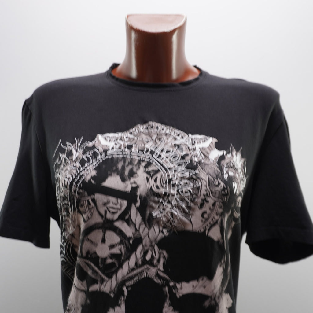 Camiseta de Manga Corta Roberto Cavalli para Mujer - Negro, L, Usada en Muy Buen Estado