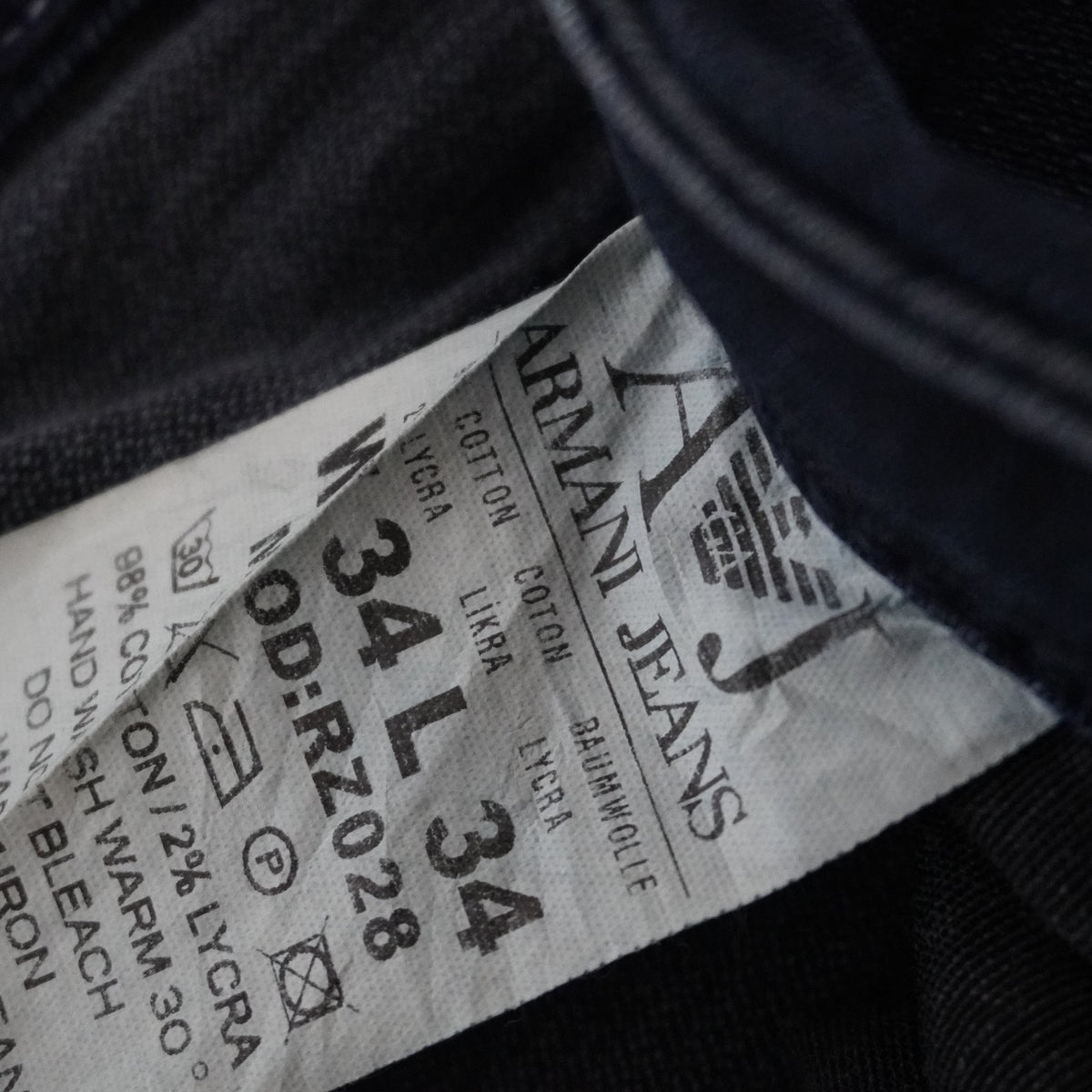 Vaqueros Armani Jeans para Hombre Usados - Azul Marino, XL