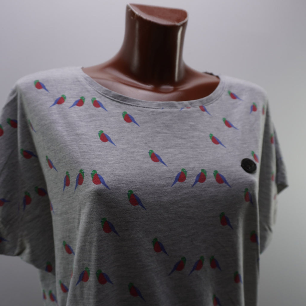 Camiseta de Manga Corta Naketano para Mujer Usada - Gris, XL