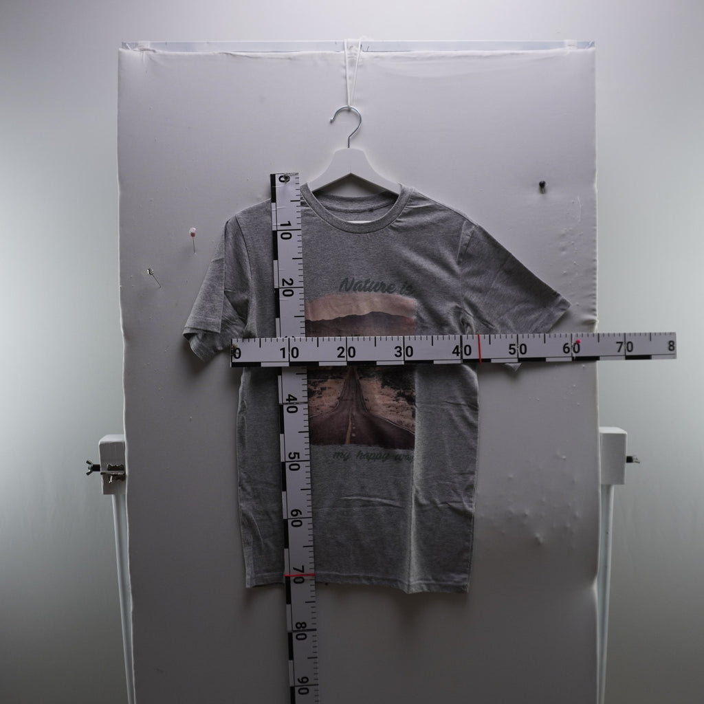 Camiseta de Manga Corta Nature Te para Hombre Usada - Gris, S