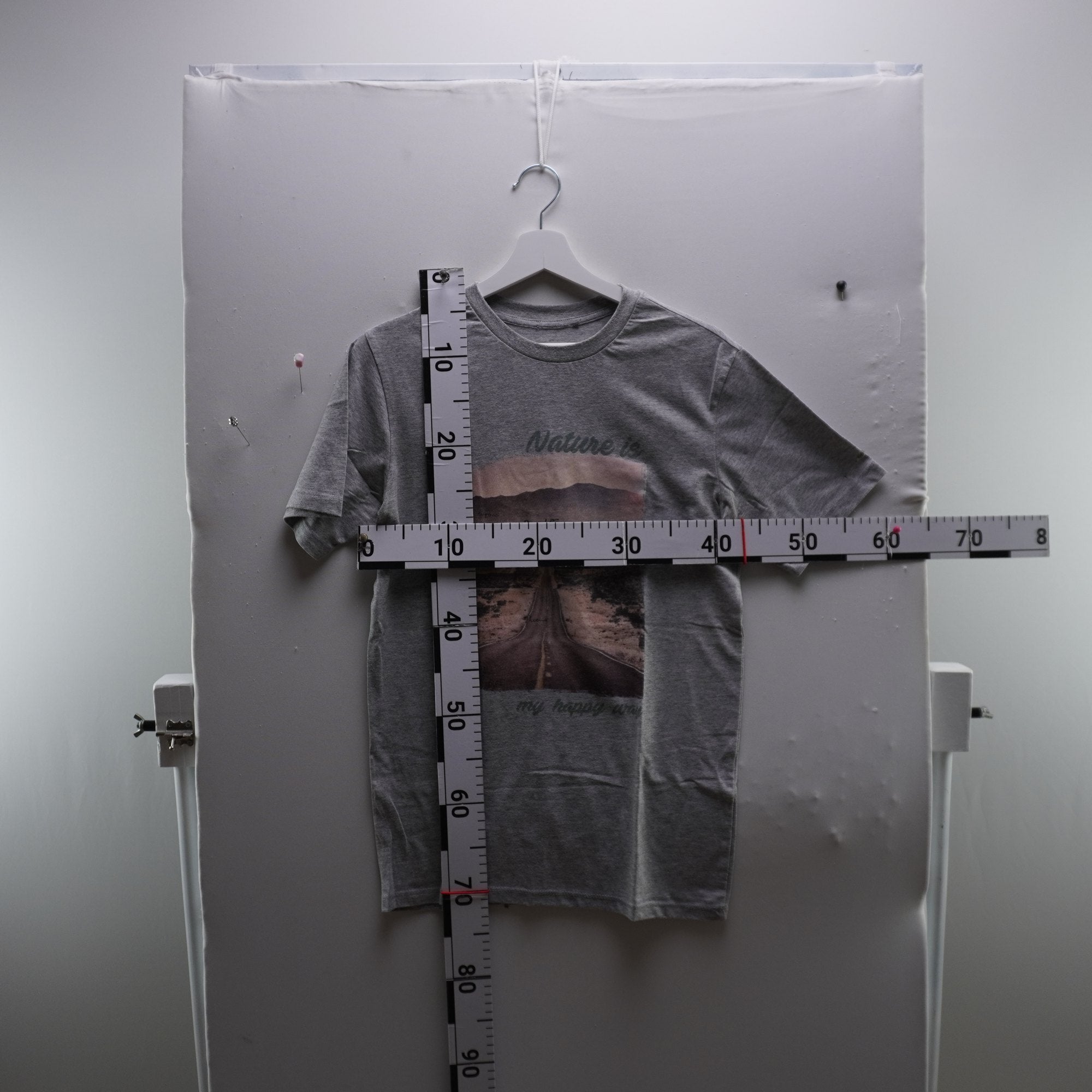 Camiseta de Manga Corta Nature Te para Hombre Usada - Gris, S