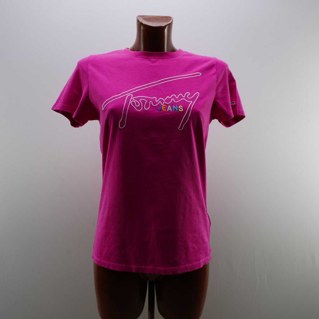 Camiseta de Manga Corta Tommy Hilfiger para Mujer Usada - Rosa, S