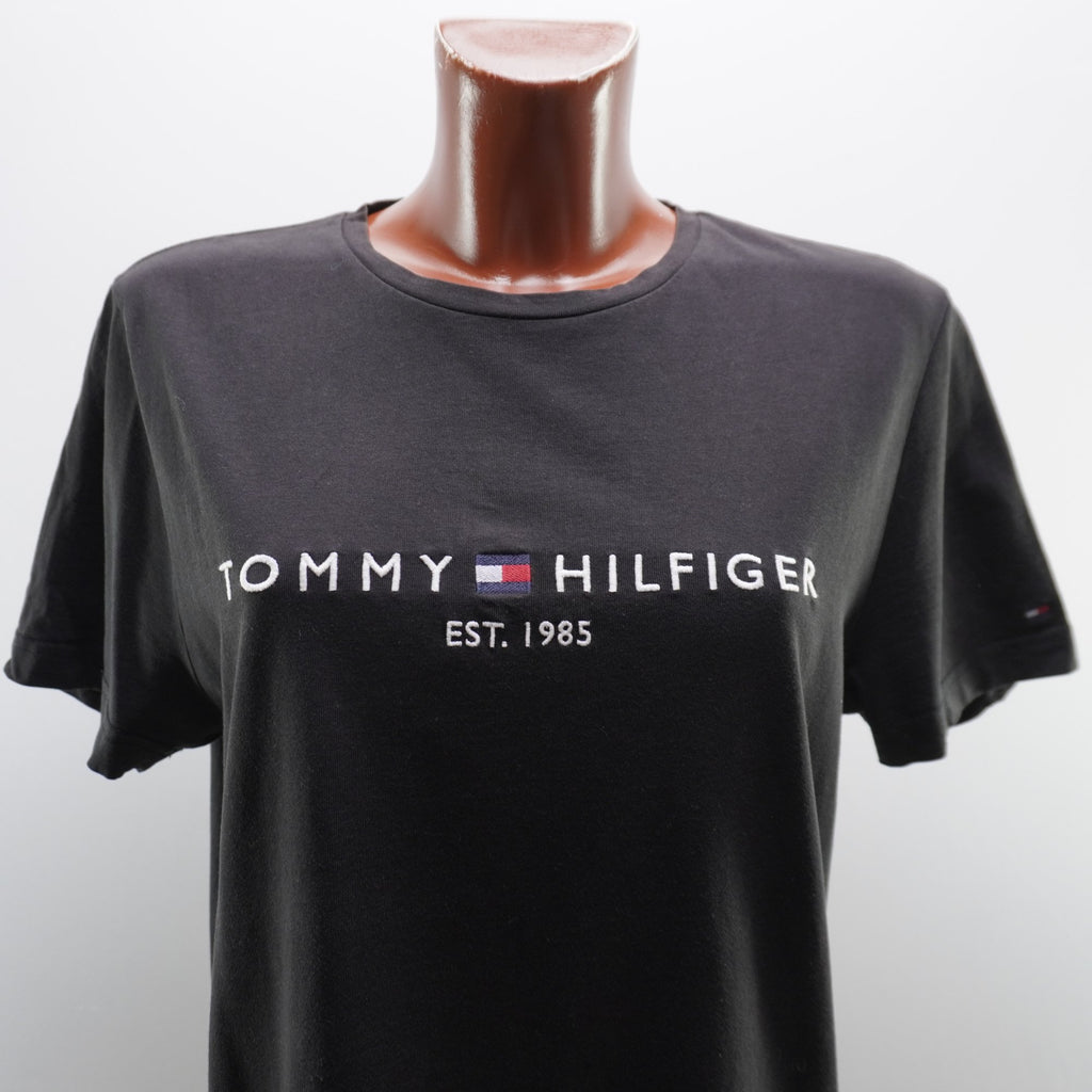 Camiseta de Manga Corta Tommy Hilfiger para Mujer Usada - Negro, L