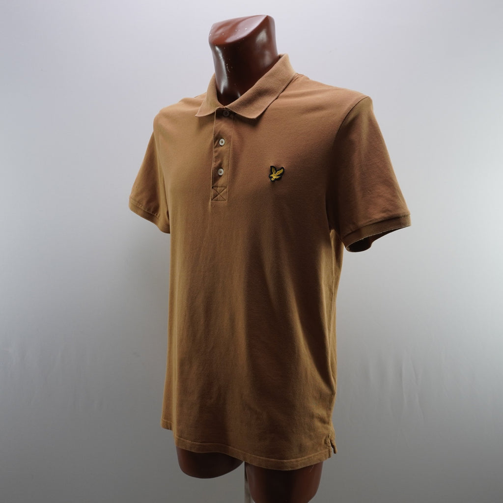 Camiseta de Manga Corta Lyle & Scott para Hombre - Marrón, L (Usada en Muy Buen Estado)