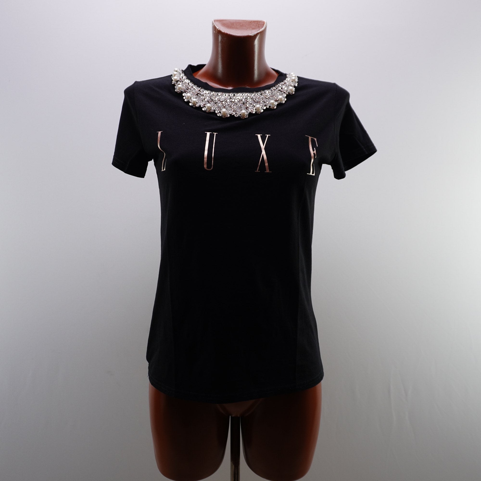 Camiseta de Manga Corta Jean Lozis para Mujer Usada - Negra, M
