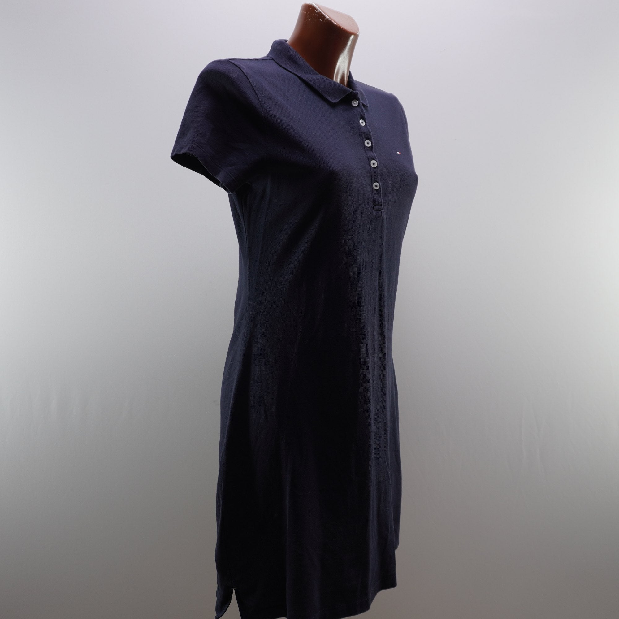 Vestido de Algodón Azul Marino para Mujer - Talla Grande, Usado en Muy Buen Estado