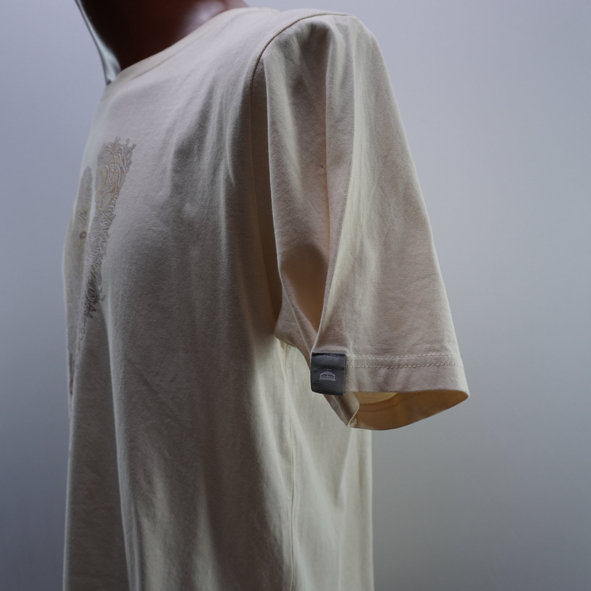 Camiseta de Manga Corta Typographia para Hombre Usada - Beige, L