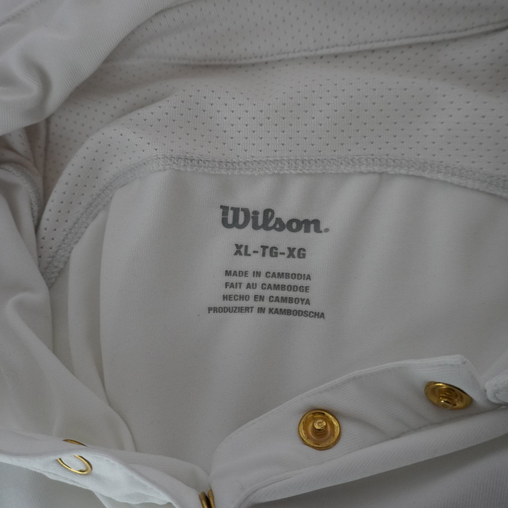 Camiseta de Manga Corta Wilson para Mujer - Blanco, XL, Usada en Muy Buen Estado