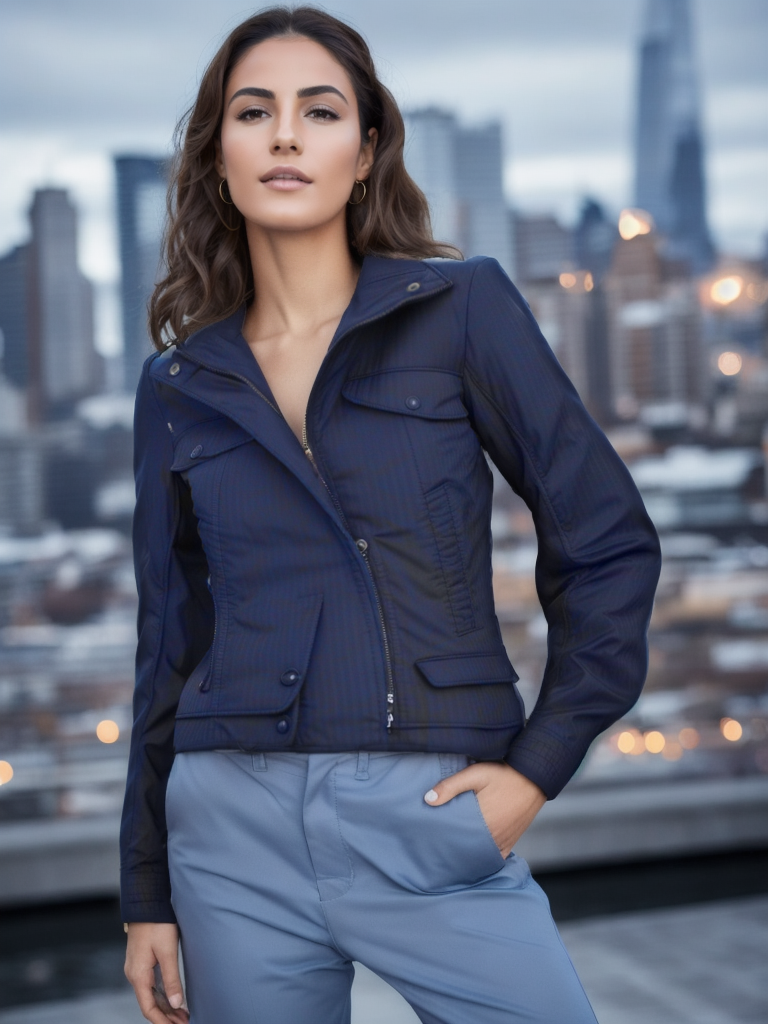 Cortavientos Mujer Vero Moda. Color: azul oscuro. Talla M.