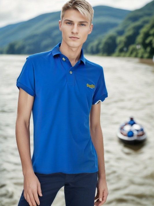 Polo homme superdry. Couleur bleue. Taille : S.