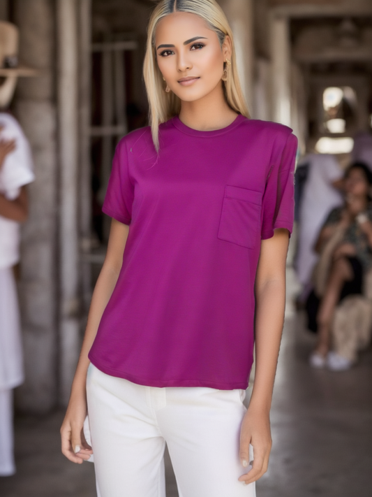 Camiseta Mujer GAP. Color: Violeta. Tamaño: S.