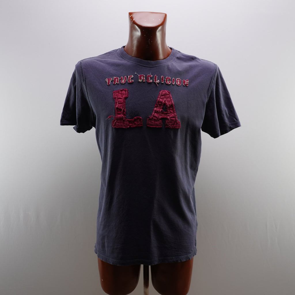 Camiseta de Manga Corta True Religión para Hombre Usada - Azul, L
