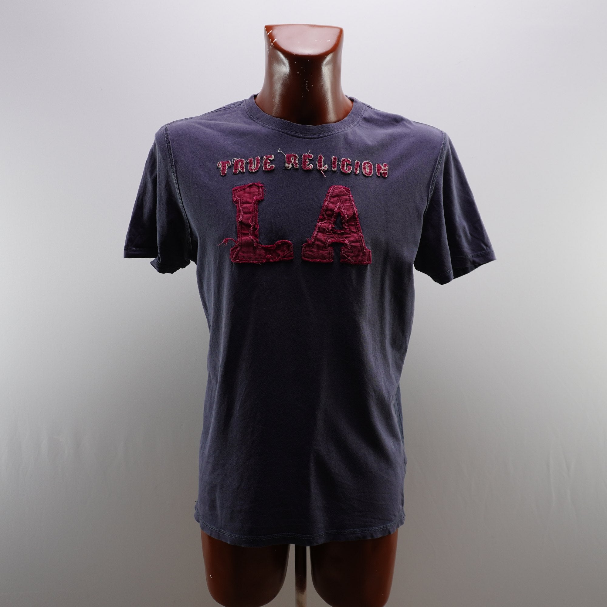 Camiseta de Manga Corta True Religión para Hombre Usada - Azul, L