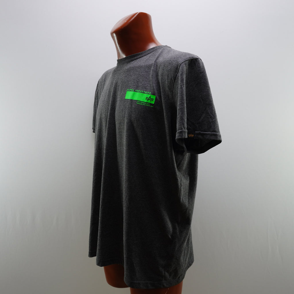 Camiseta de Manga Corta Alpha Industries para Hombre Usada - Gris, XXL