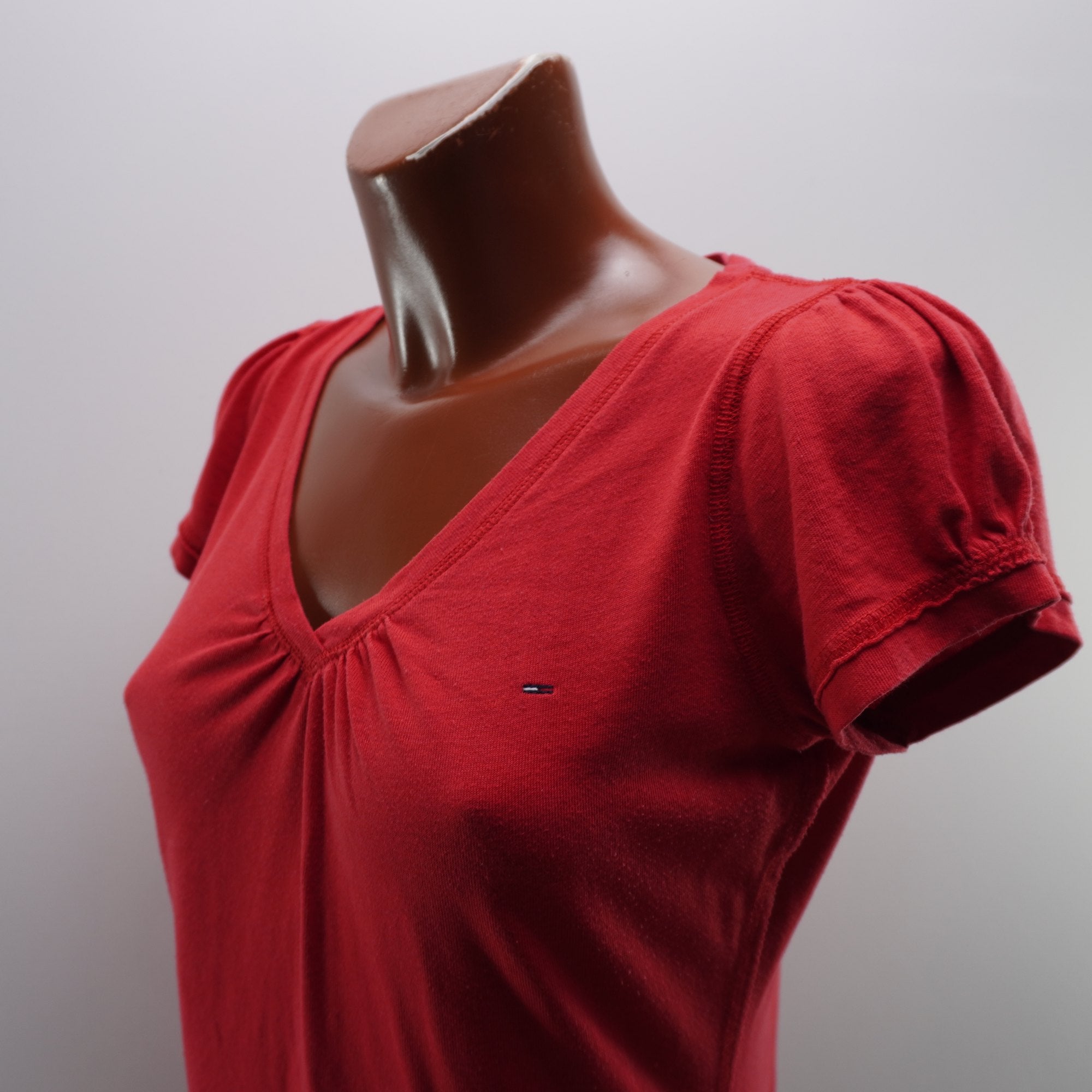 Camiseta de Manga Corta Tommy Hilfiger para Mujer Usada - Roja, L