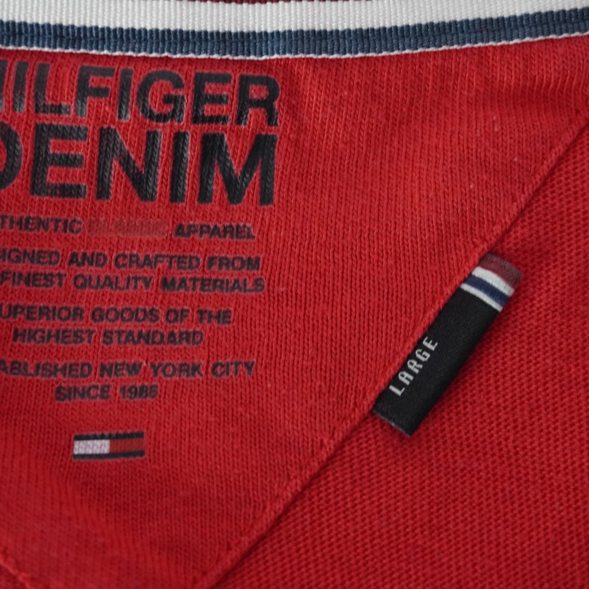Camiseta de Manga Corta Tommy Hilfiger para Mujer Usada - Roja, L