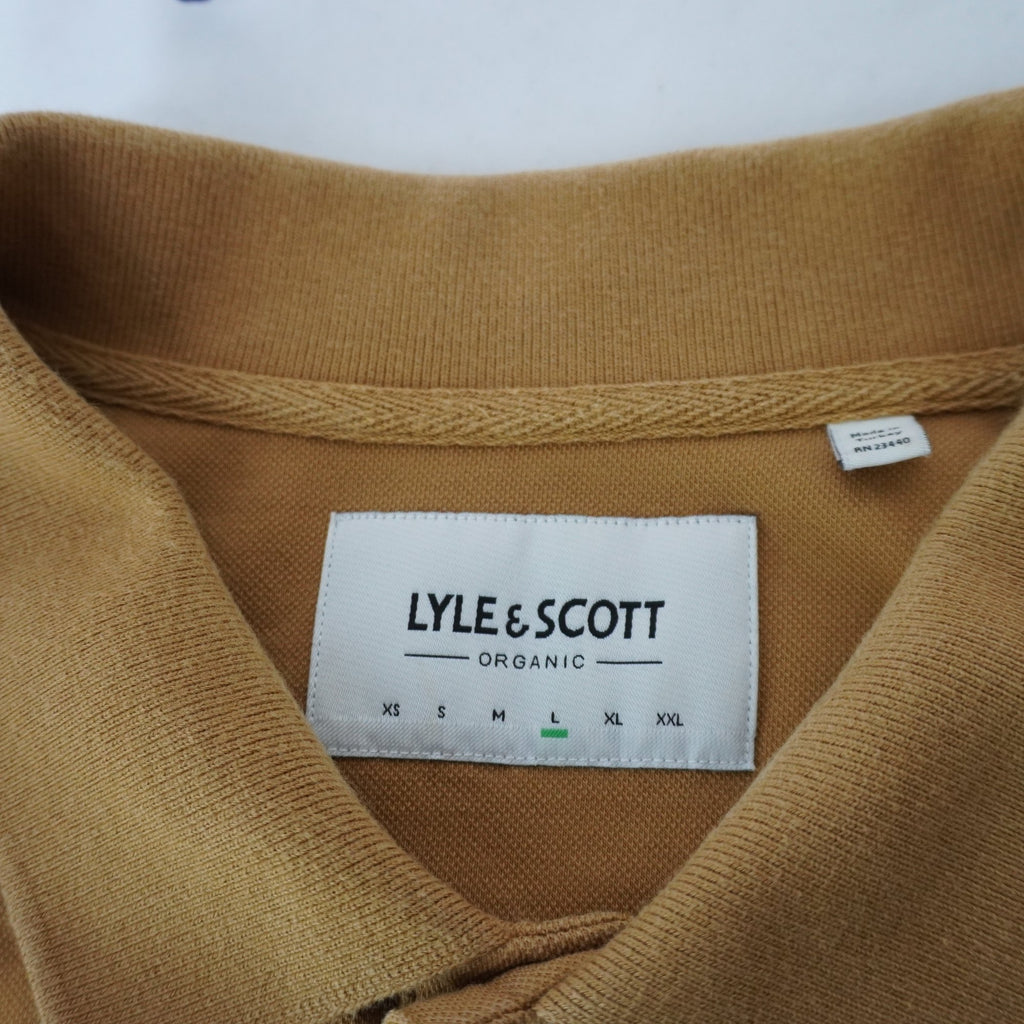 Camiseta de Manga Corta Lyle & Scott para Hombre - Marrón, L (Usada en Muy Buen Estado)