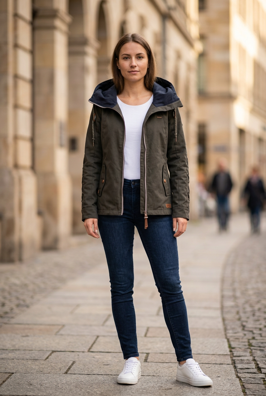 Parka Ragwer para Mujer Usada - Gris, M