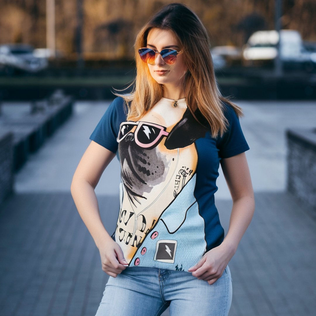 Women's T-Shirt Primark. Dark blue. XS. Used. Good