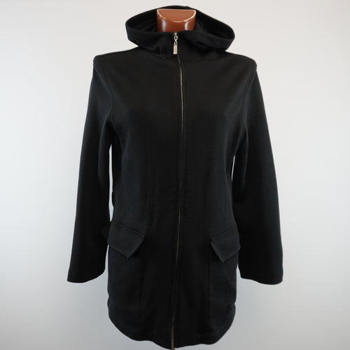 Thomas Burberry abrigo mujer negro Talla S vista frontal