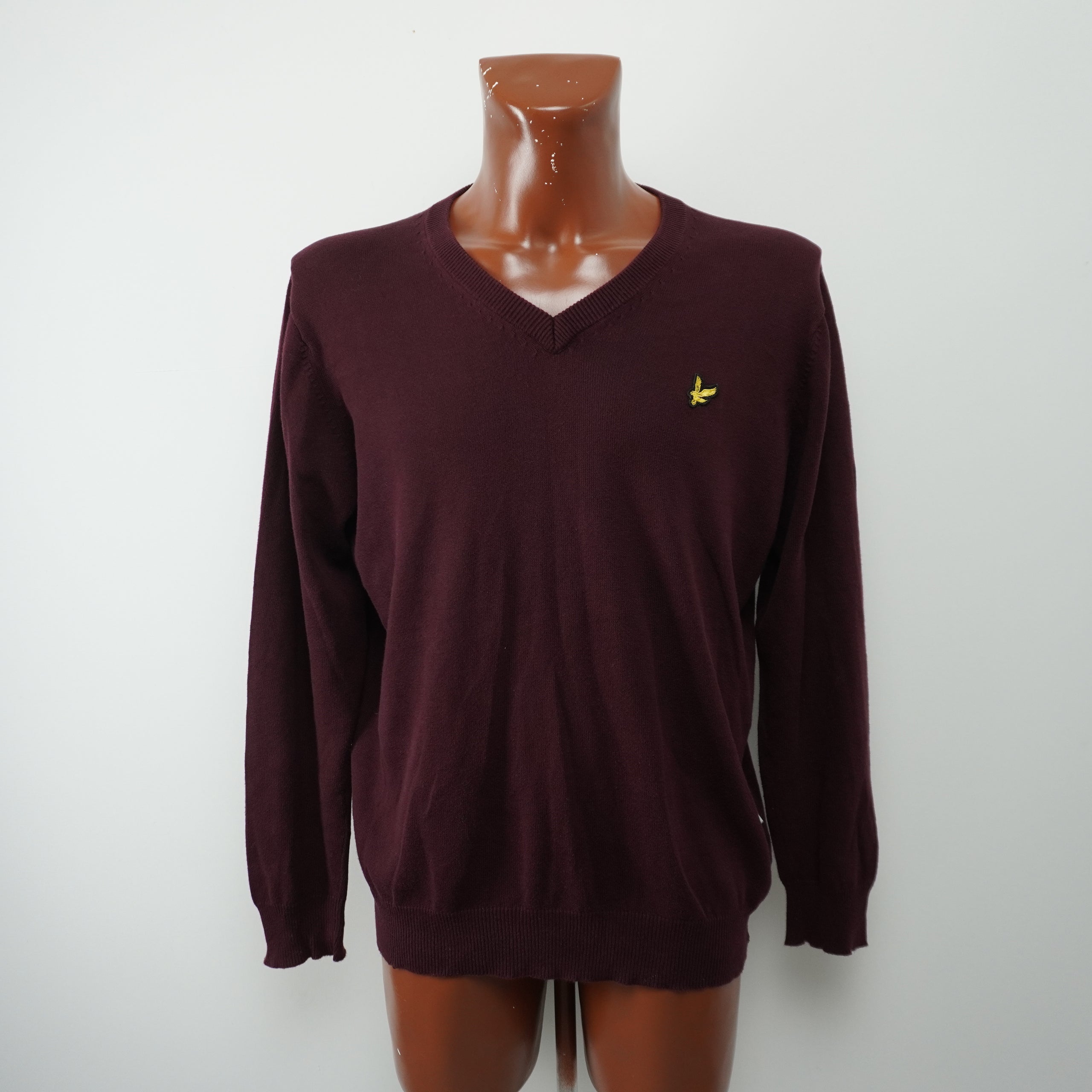 Lyle & Scott Men's Sweater - Burgundy, L, Very Good Condition