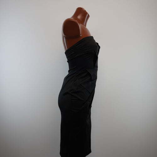 Vestido Blanco mujer negro talla S detalle tela