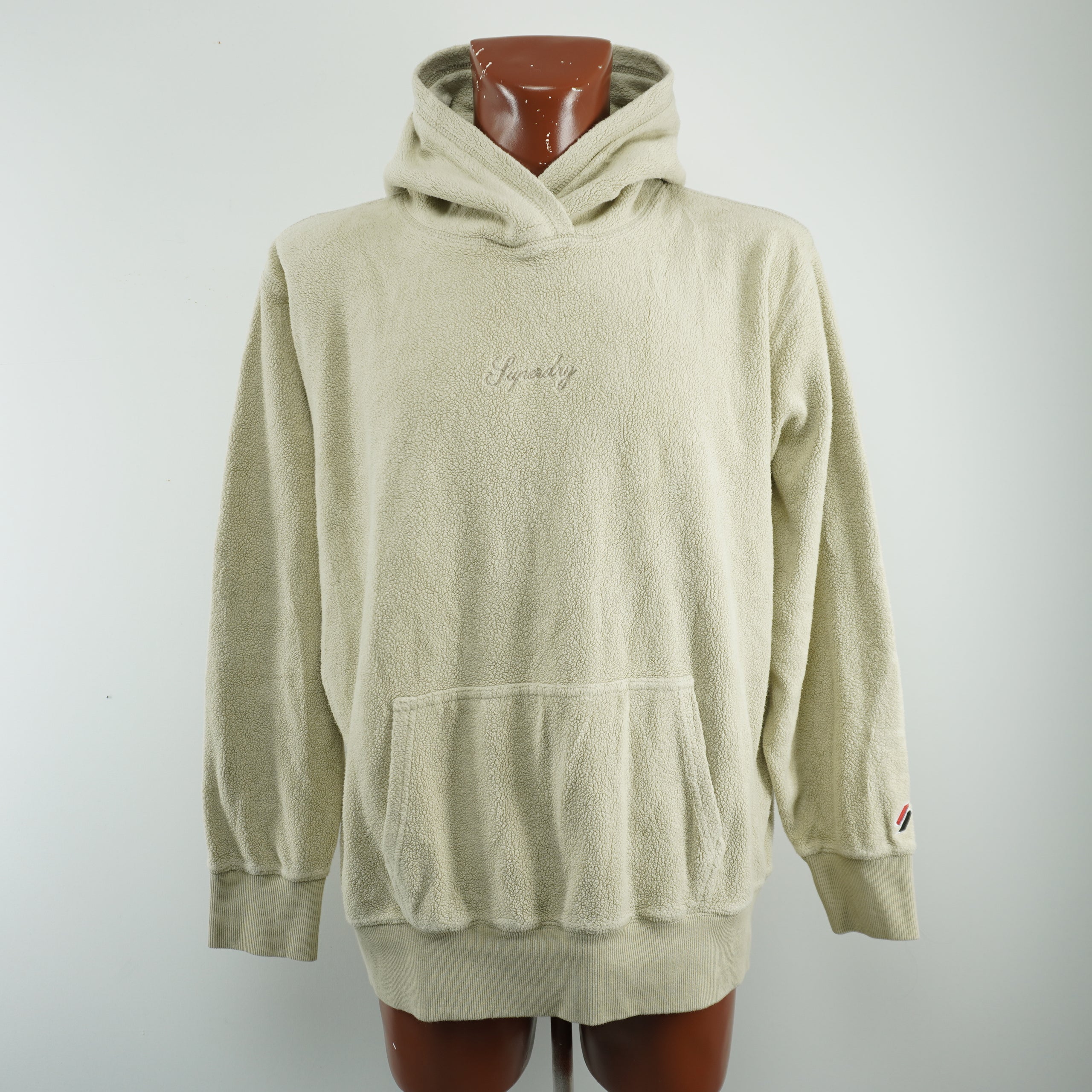 Superdry Men's Beige Hoodie, Size L - Gently Used