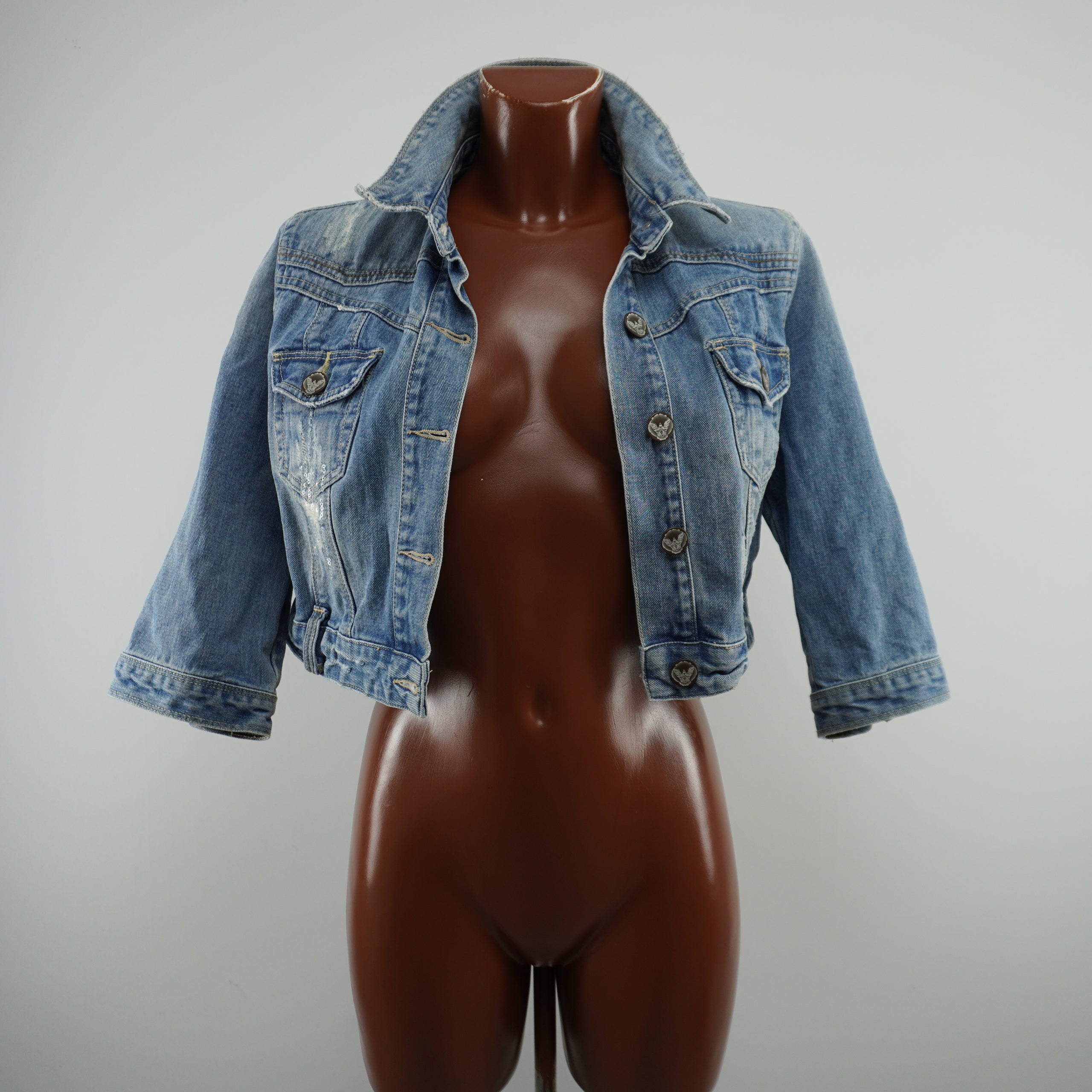 Bershka Women's Blue Jacket - XL, Pre-Owned in Very Good Condition