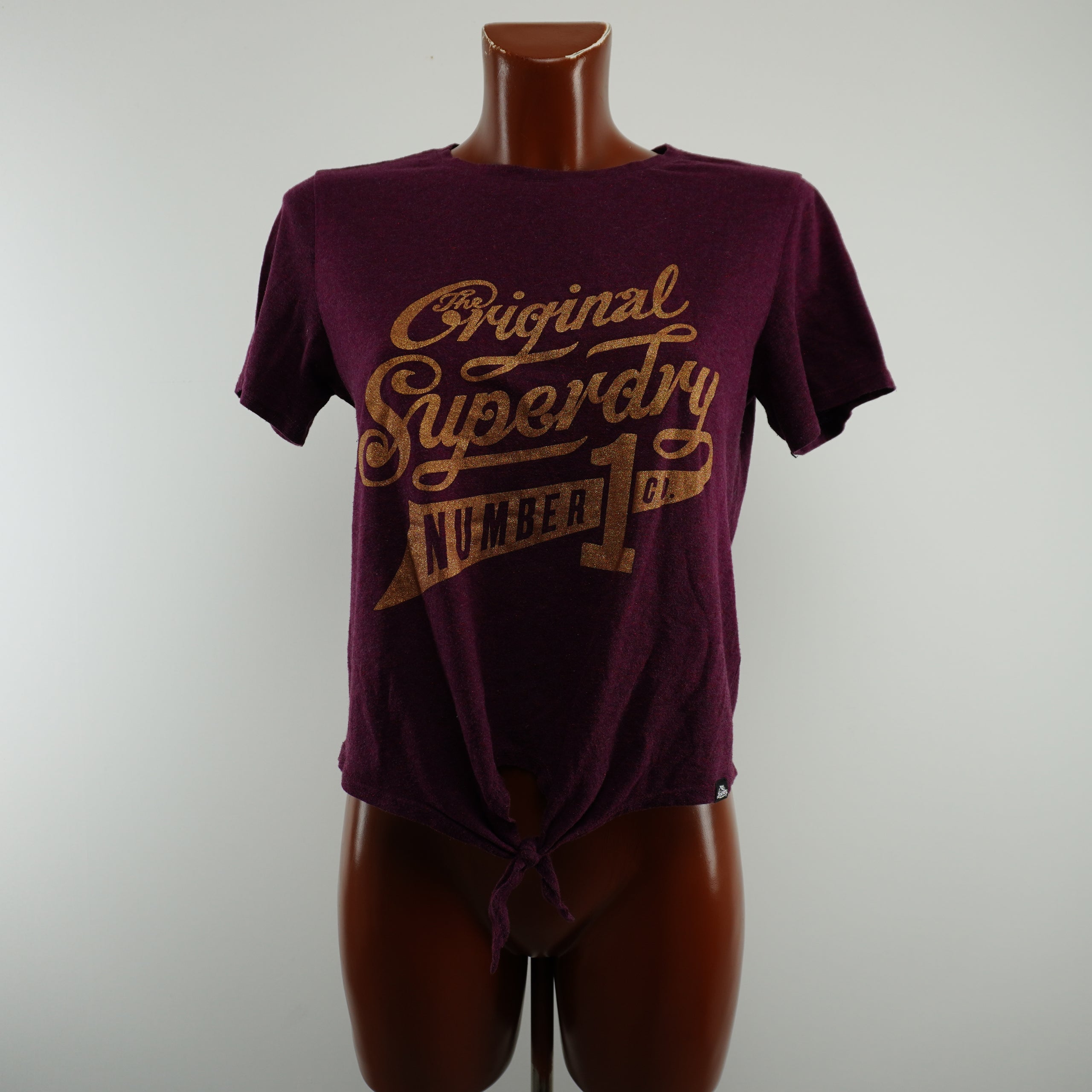 Superdry Women's Burgundy Shirt - Small, Very Good Condition
