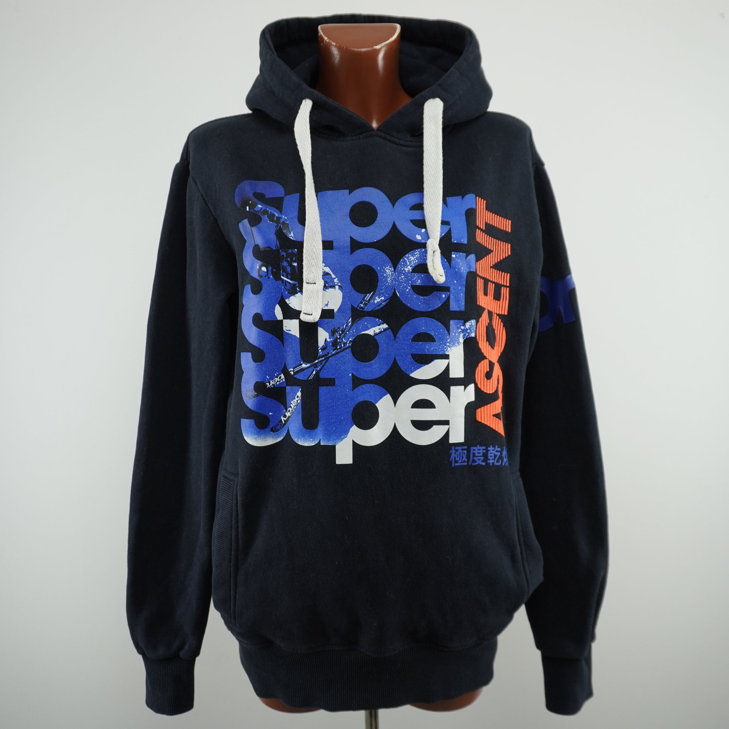 Superdry Men's Hoodie - Black, M, Pre-Owned in Very Good Condition