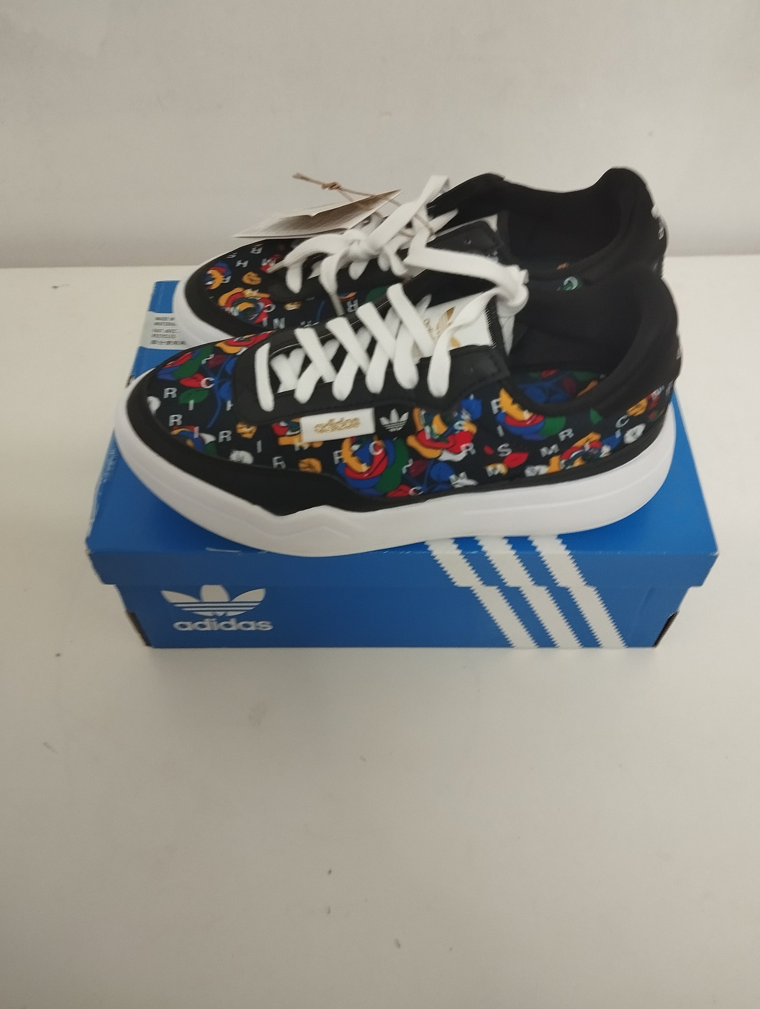 New Women's Adidas Her Court Sneakers - Black, Size 35.5