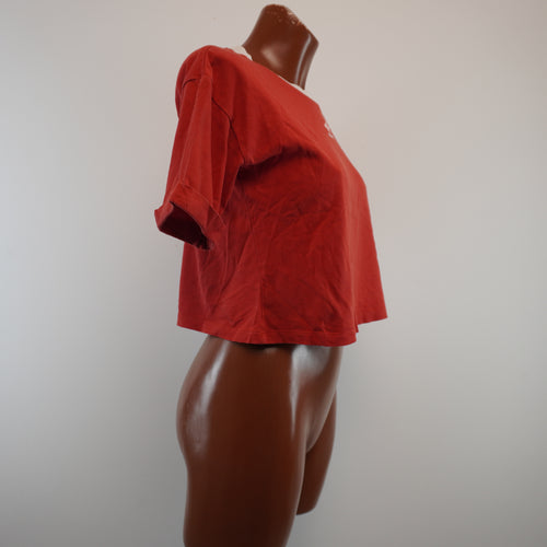 Adidas camisa mujer roja Talla L detalle logo