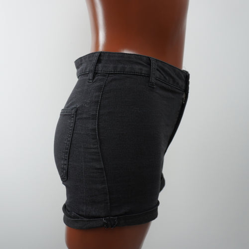 H&M bermudas mujer negro talla M vista lateral
