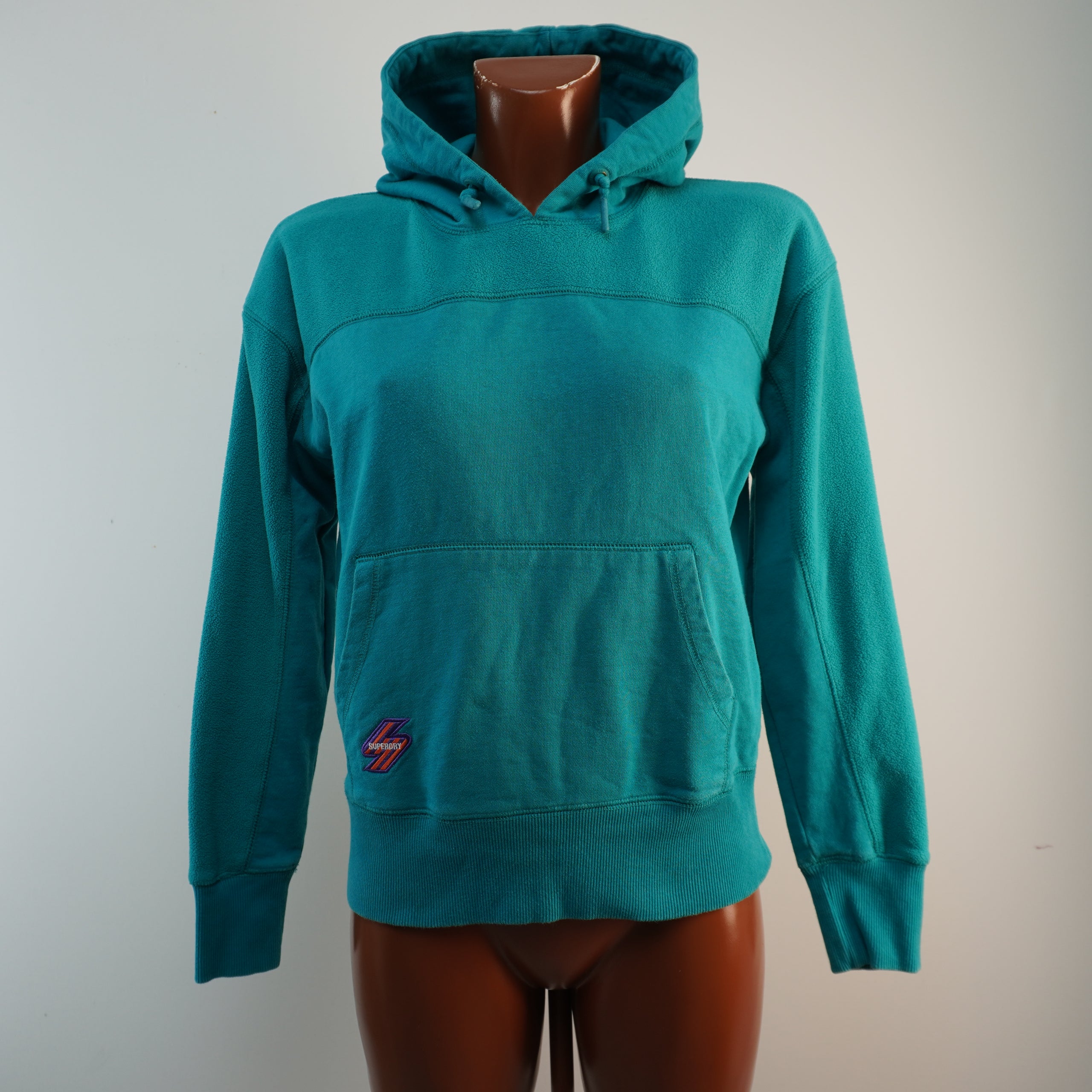 Sudadera con capucha turquesa Superdry para mujer (talla M), usada (muy buena calidad)