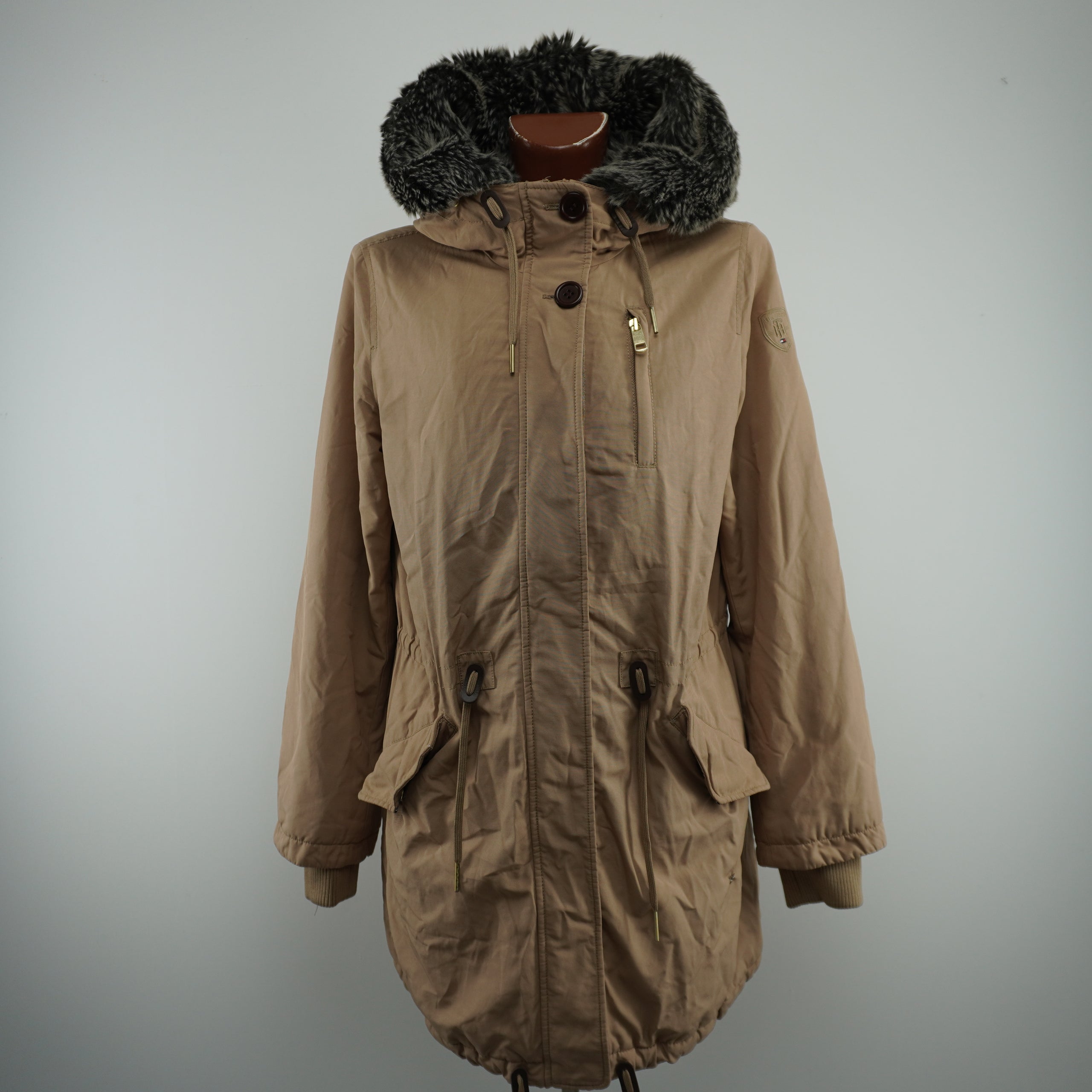 Tommy Hilfiger Women's Parka - Beige, M, Very Good Condition