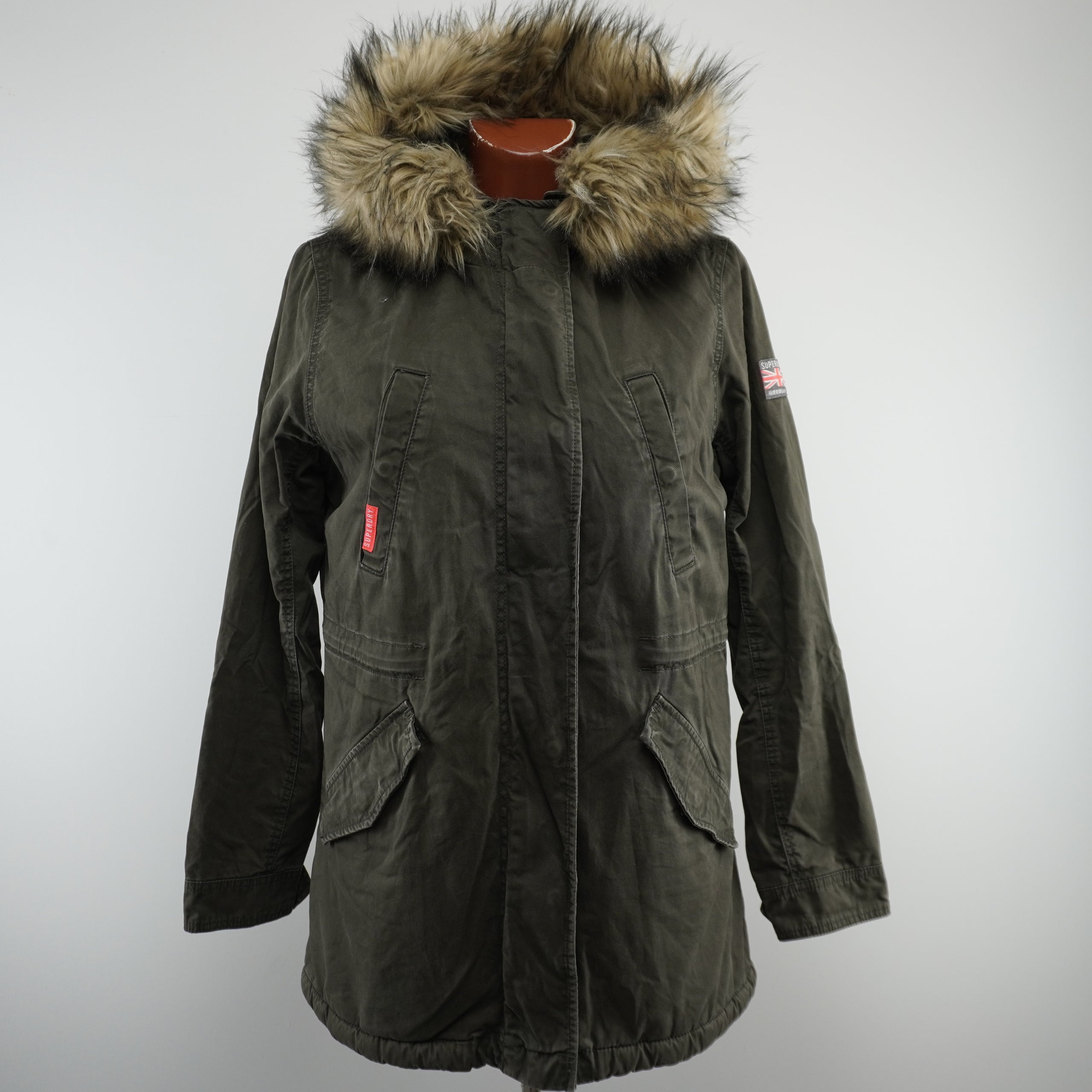 New Women's Superdry Parka - Khaki, M