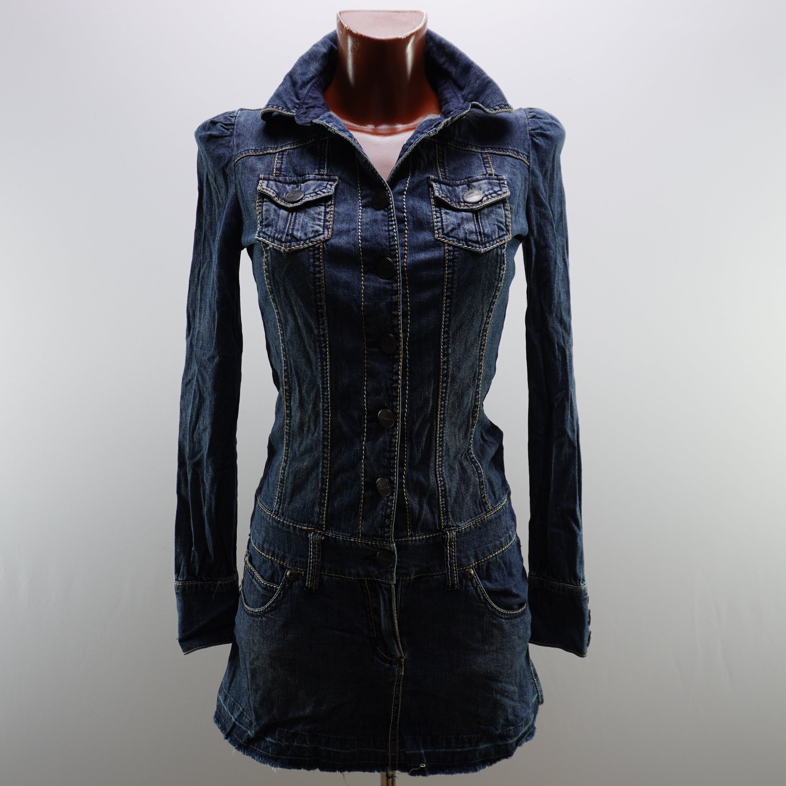 Vestido Blanco para Mujer Usado - Azul, S