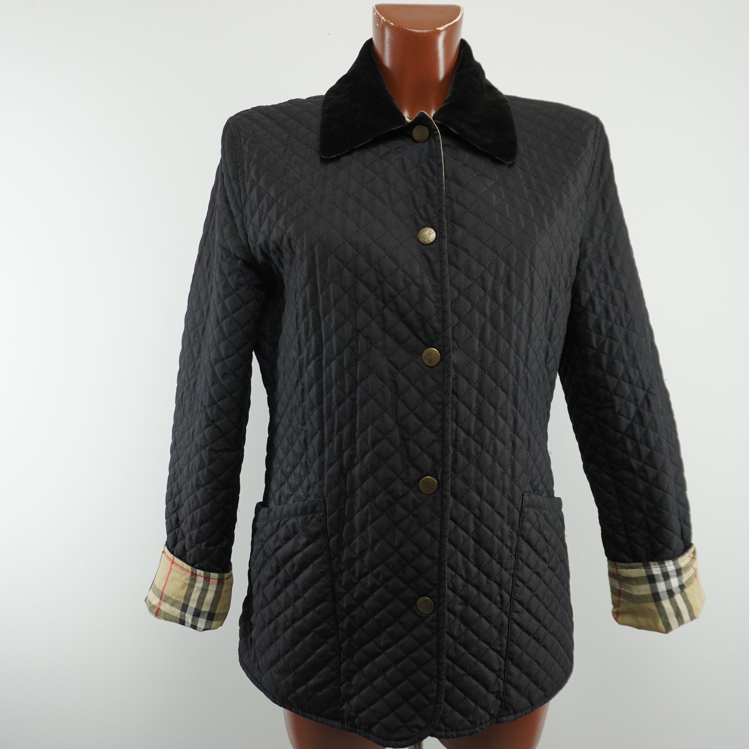 Gebrauchte Burberry Damenjacke – Schwarz, Größe L