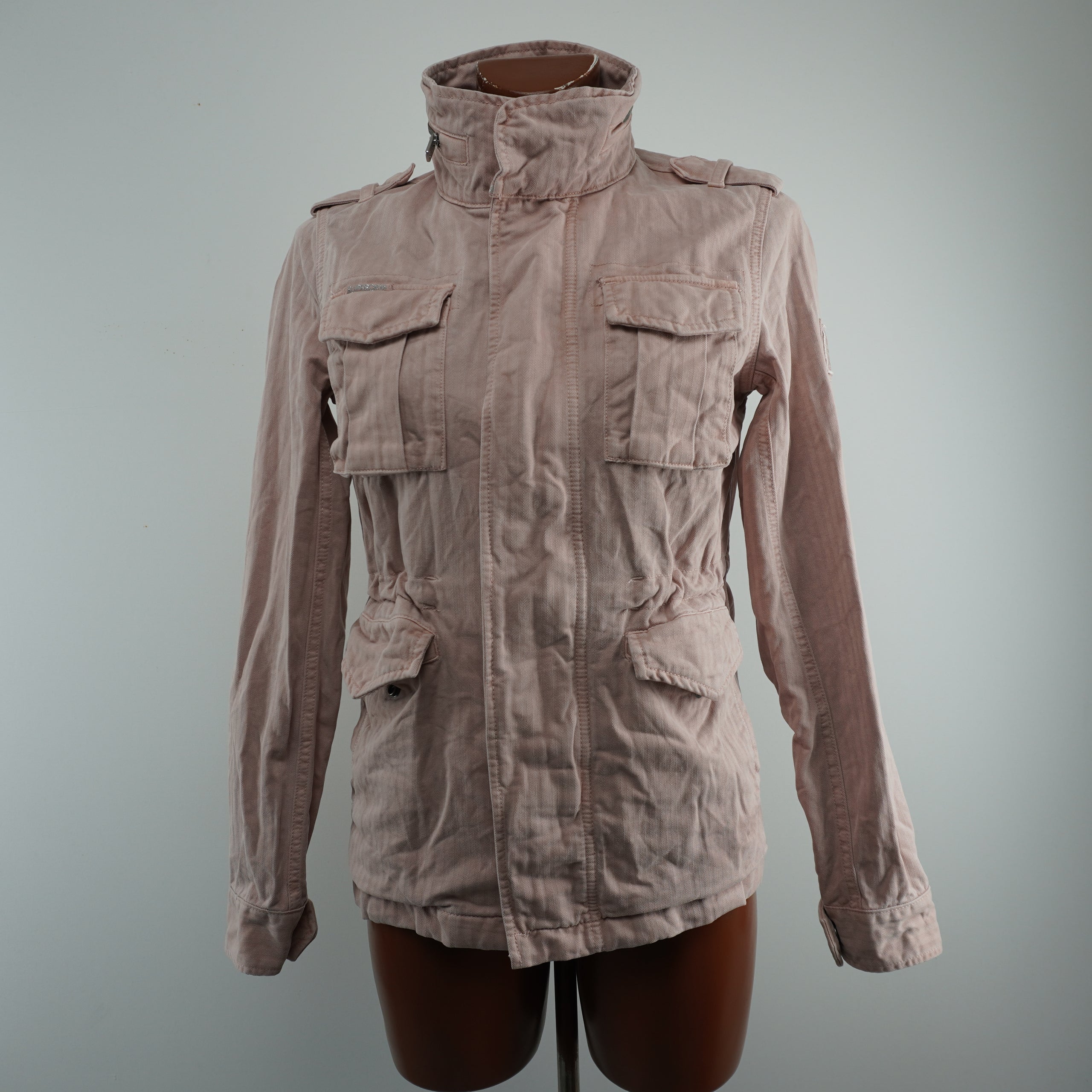 Parka Superdry rosa para mujer usada, talla pequeña