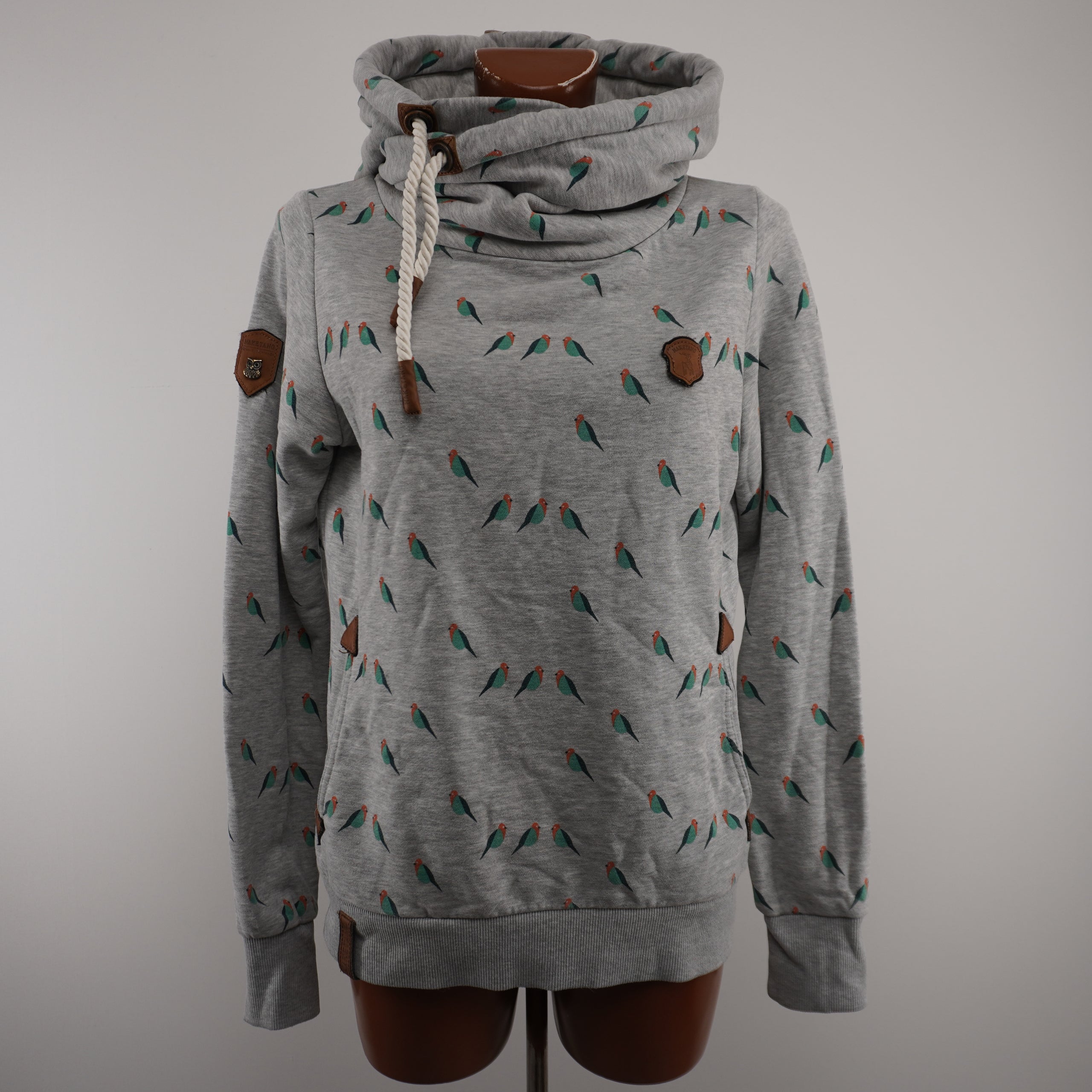 Sudadera con capucha Naketano para mujer, usada, gris, talla L