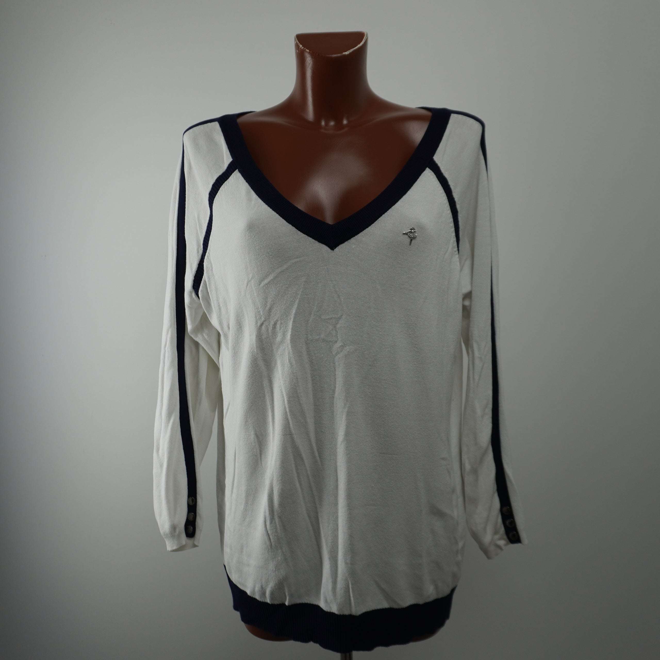 Women's Cortefiel Sweater - White, XL, Pre-Owned in Very Good Condition