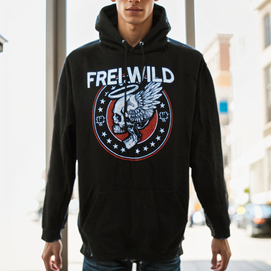 Sudadera con capucha para hombre Frei.Wild en color negro, talla XXL: usada en muy buen estado