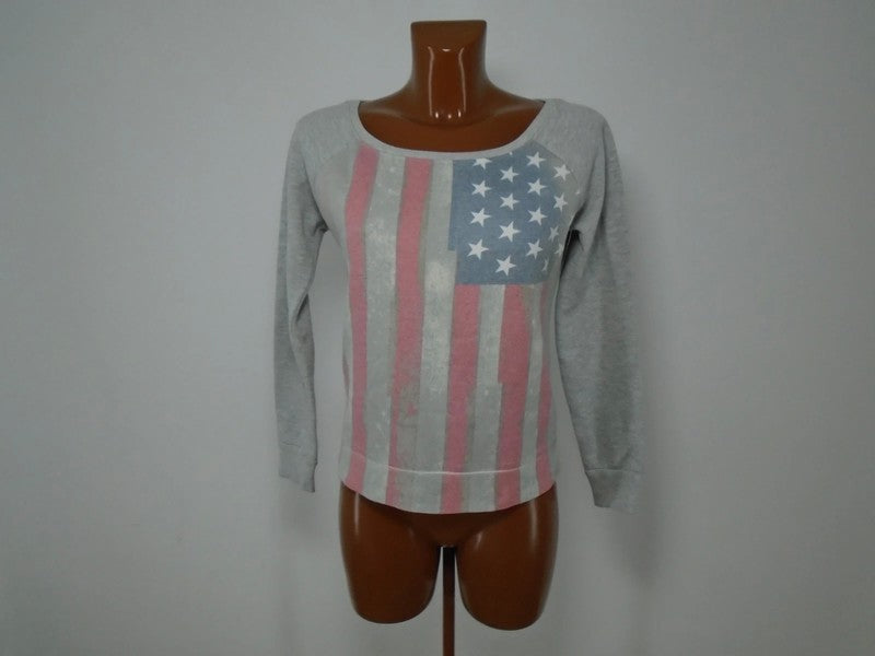 Sweat femme Miss America. Couleur : Gris. Taille : XS.
