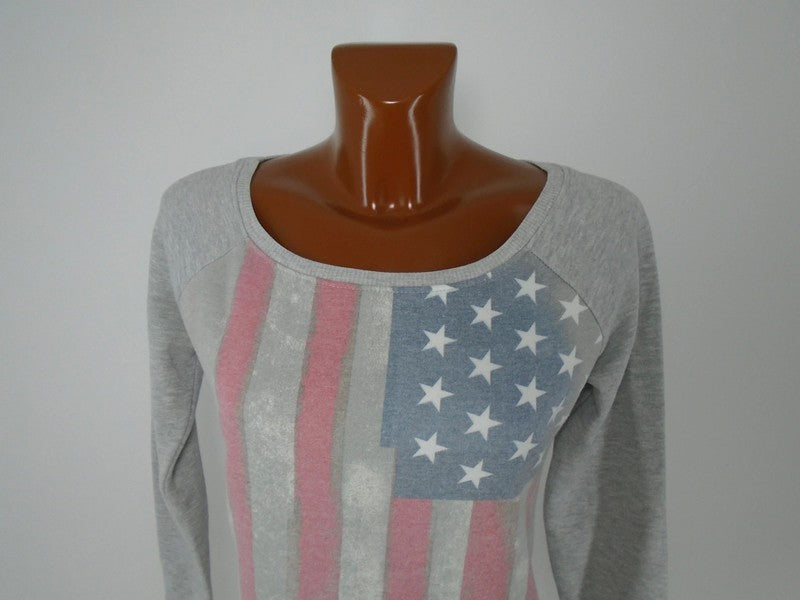 Sweat femme Miss America. Couleur : Gris. Taille : XS.